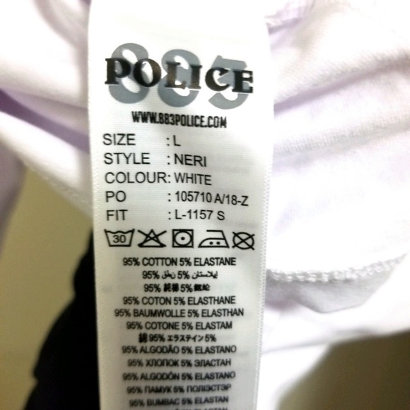 883 Police White Men’s European Designer Long Sleeve T-Shirt - Picture 7 of 8